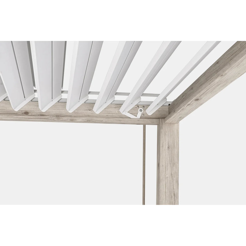 Pérgola Ocean 3.6x3.6, rustic-blanco