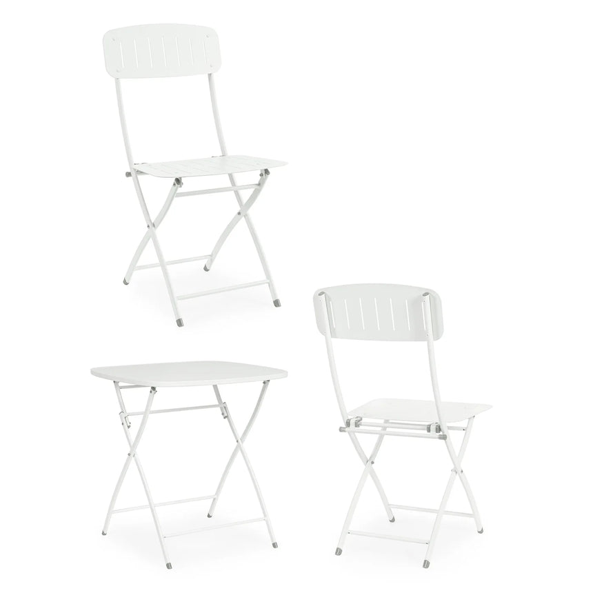 Conjunto Yvonne mesa + 2 cadeiras, branco