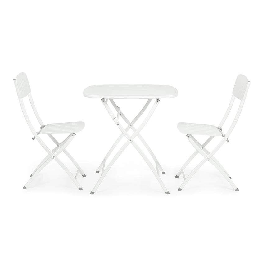 Conjunto Yvonne mesa + 2 cadeiras, branco