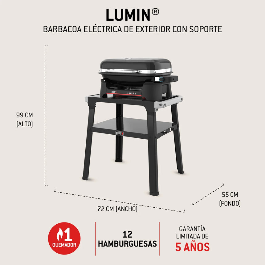 Barbacoa eléctrica Weber Lumin con stand