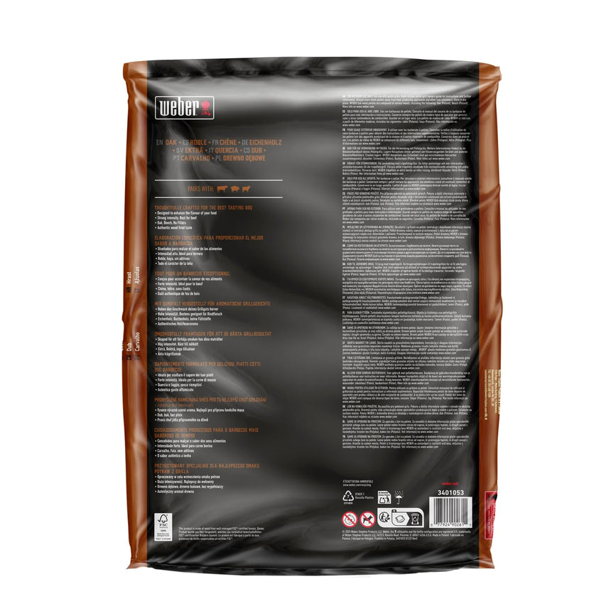 Pellets de madera naturales Weber - Roble, 8 kg