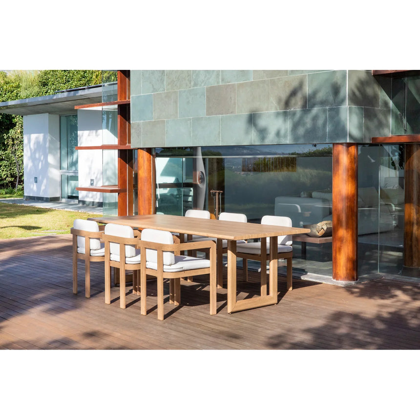 Mesa de exterior Córcega 240x102xh75 cm imitación madera