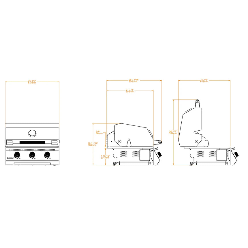 Barbacoa de gas encastrable Brabura Fusion Lite 300