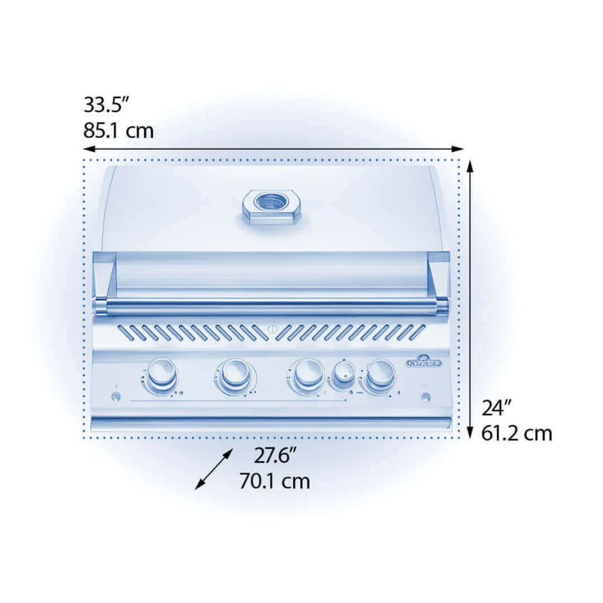 Barbacoa de gas Napoleon Serie 700 BIG32 Negro Mate Built In