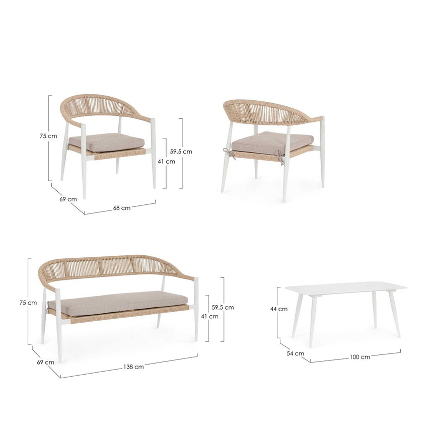 Conjunto Jandia sofá + 2 sillones + mesa