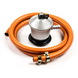 Manguera y regulador del gas + abrazaderas