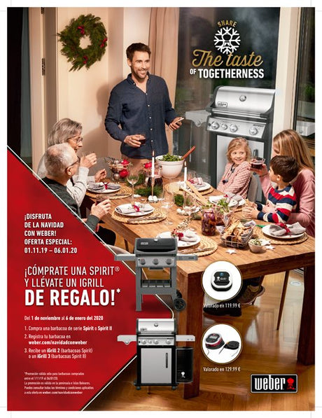Navidad con Weber: oferta barbacoa Spirit con iGrill de regalo