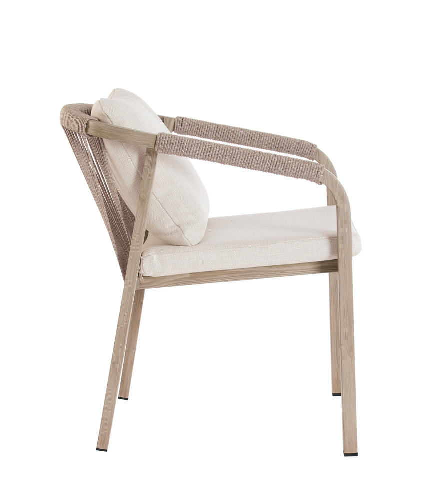 Silla de exterior con brazos Kalimera, timber
