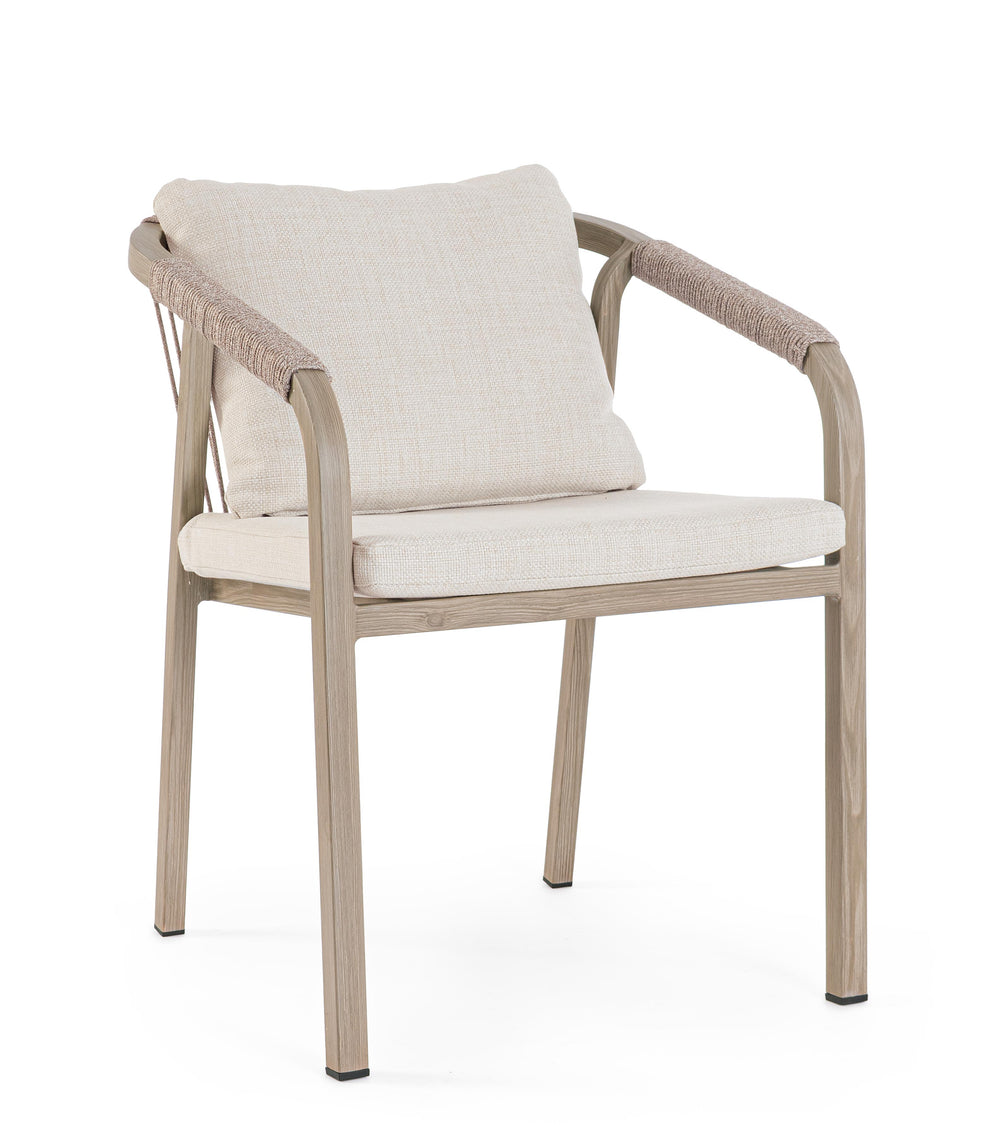 Silla de exterior con brazos Kalimera, timber