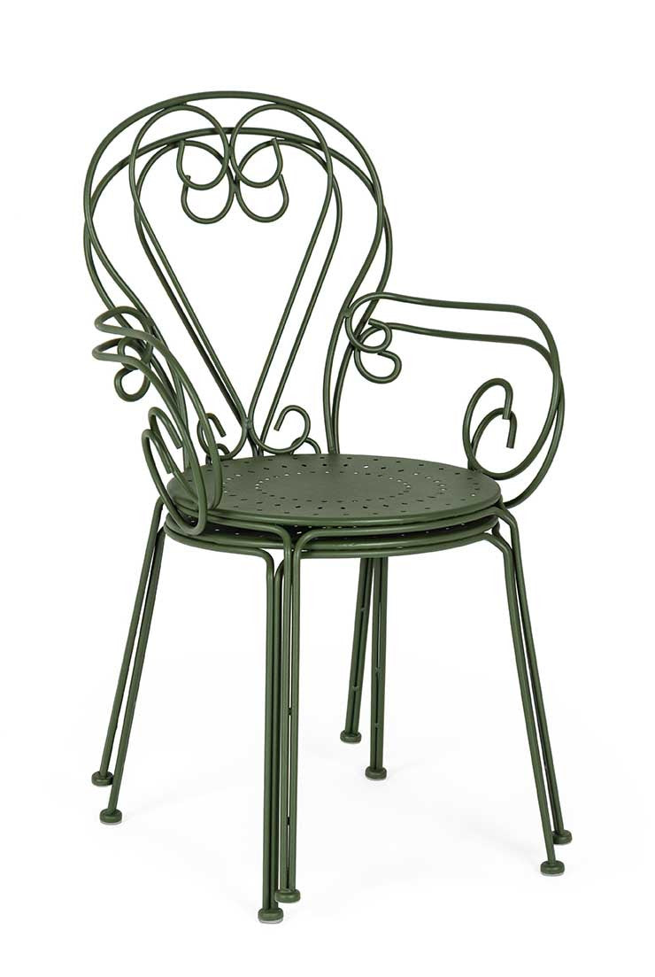 Conjunto Etienne mesa Ø70cm + 2 sillas, color Forest