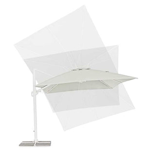 Parasol excéntrico Eden 3x4, color blanco-natural