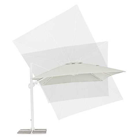 Parasol excéntrico Eden 3x4, color blanco-natural