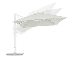 Parasol excéntrico Eden 3x4, color blanco-natural
