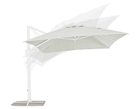 Parasol excéntrico Eden 3x4, color blanco-natural