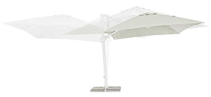 Parasol excéntrico Eden 3x4, color blanco-natural