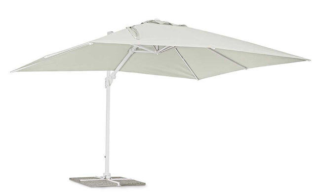Parasol excéntrico Eden 3x4, color blanco-natural
