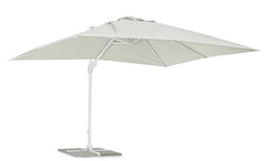 Eden 3x4 eccentric parasol, white-natural color