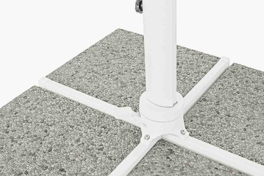 Parasol excéntrico Eden 3x3, color blanco-natural