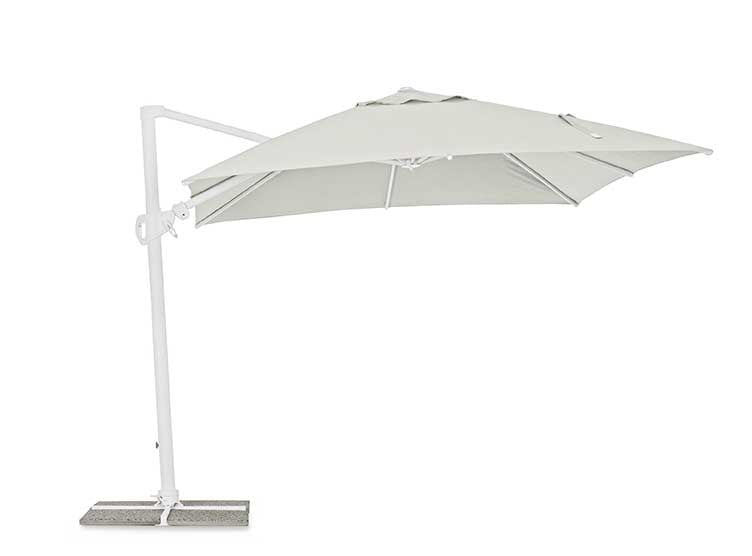 Parasol excéntrico Eden 3x3, color blanco-natural