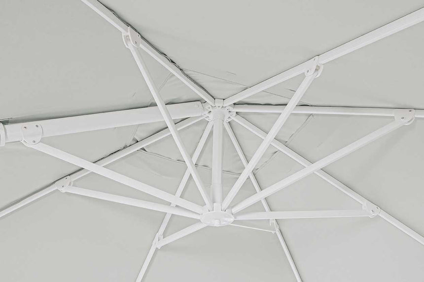 Parasol excéntrico Eden 3x3, color blanco-natural