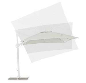 Parasol excéntrico Eden 3x3, color blanco-natural