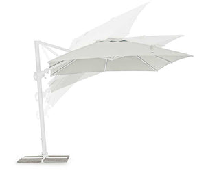 Parasol excéntrico Eden 3x3, color blanco-natural