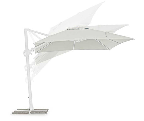 Parasol excéntrico Eden 3x3, color blanco-natural