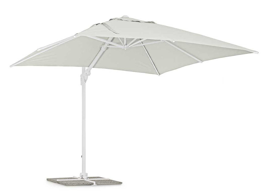 Parasol excéntrico Eden 3x3, color blanco-natural