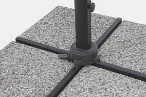 Parasol excéntrico Ines 3x3 LED, color gris claro