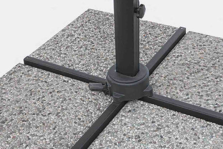 Parasol excéntrico Ines 3x3 LED, color gris claro