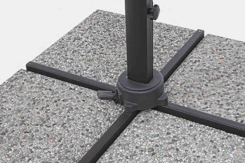 Parasol excéntrico Ines 3x3 LED, color gris claro
