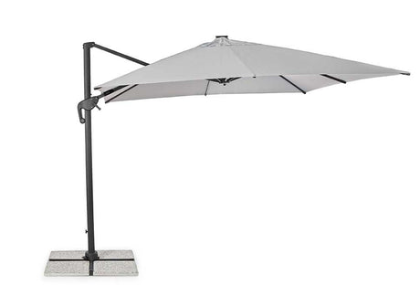 Parasol excéntrico Ines 3x3 LED, color gris claro