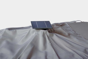 Parasol excéntrico Ines 3x3 LED, color gris claro