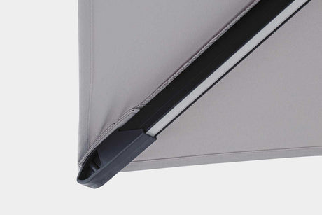 Parasol excéntrico Ines 3x3 LED, color gris claro