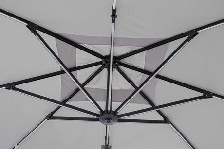 Parasol excéntrico Ines 3x3 LED, color gris claro