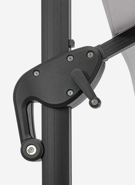 Parasol excéntrico Ines 3x3 LED, color gris claro