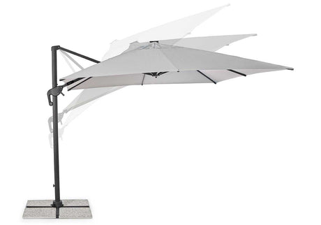 Parasol excéntrico Ines 3x3 LED, color gris claro