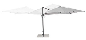 Parasol excéntrico Ines 3x3 LED, color gris claro