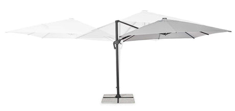 Parasol excéntrico Ines 3x3 LED, color gris claro