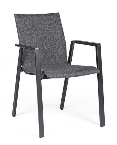 Odeon chair with arms in anthracite color