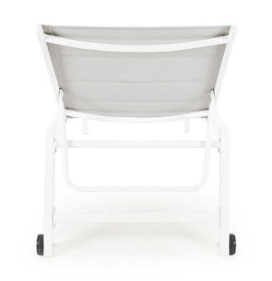 Tumbona alta Hilde con ruedas, color blanco