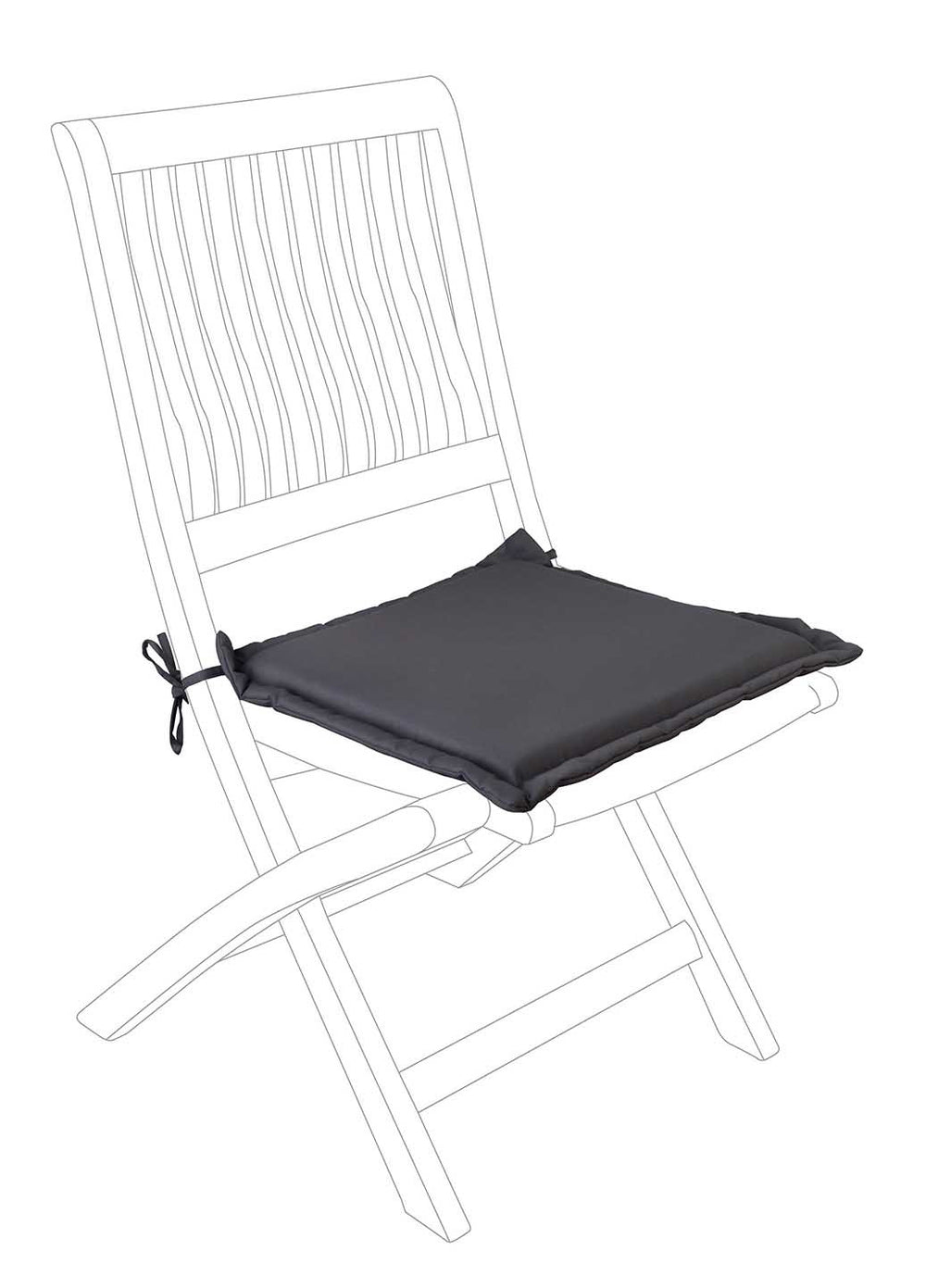 Cojín asiento cuadrado olefin, antracita