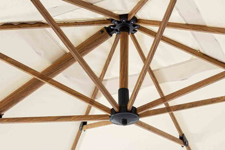 Parasol excéntrico Orión 3x3, color natural-beis
