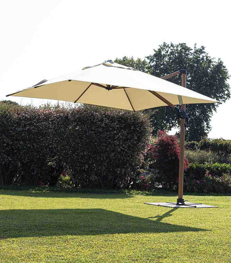Parasol excéntrico Orión 3x3, color natural-beis