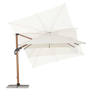 Parasol excéntrico Orión 3x3, color natural-beis