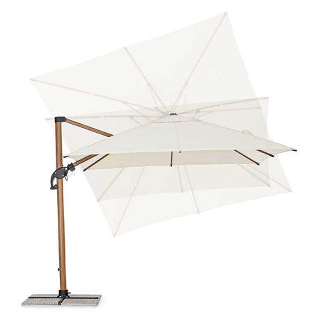 Parasol excéntrico Orión 3x3, color natural-beis