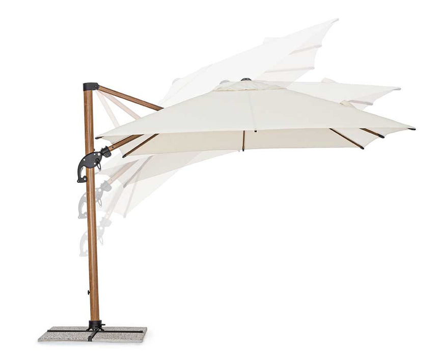 Parasol excéntrico Orión 3x3, color natural-beis