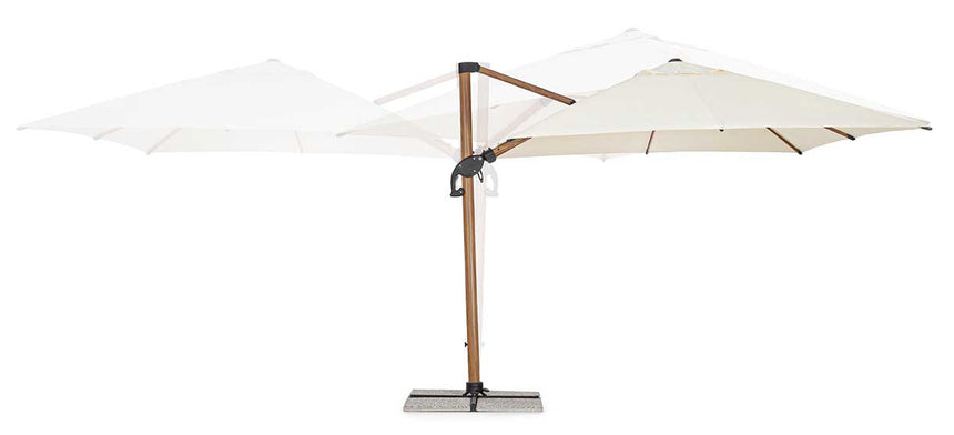 Parasol excéntrico Orión 3x3, color natural-beis