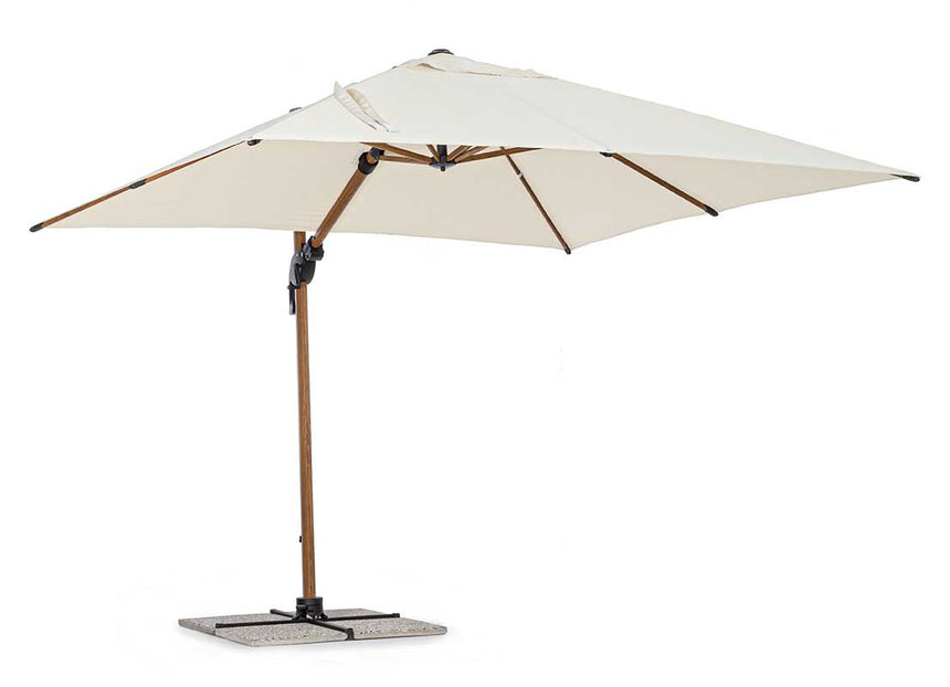 Parasol excéntrico Orión 3x3, color natural-beis