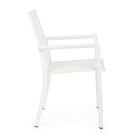 Silla con brazos Konnor, color blanco